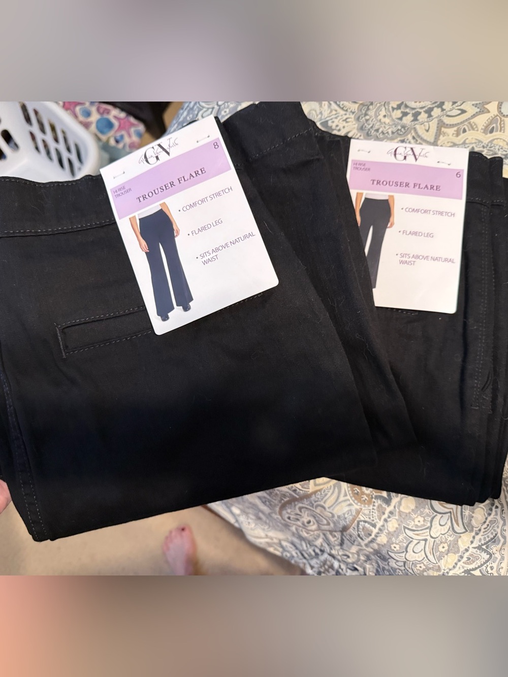 TWO PAIR of Gloria Vanderbilt Women's Black Flared Jeans